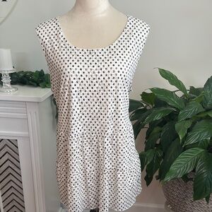 Elegant Sleeveless Polka Dot Top - Black and White